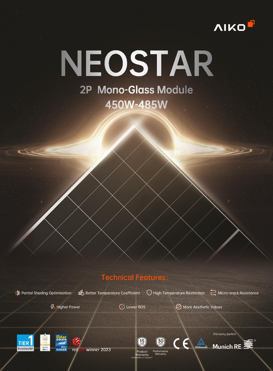 Aiko PV Modul Solar Panel Neostar 2P 475W schwarzer Rahmen Gen 2