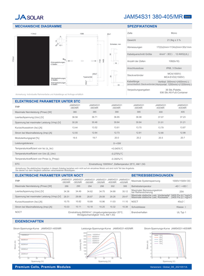 JA Solar PV Modul Solarpanel 395 Watt Mono PERC Halbzellen Full Black MC4