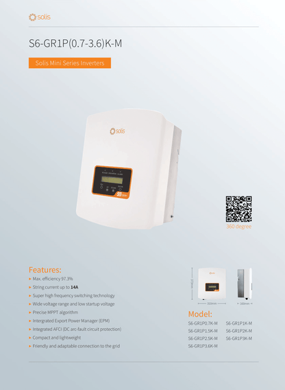 Solis Wechselrichter 3.6kW Mini S6 1 MPPT mit DC Freischalter