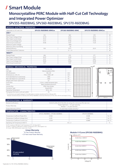 SolarEdge PV Modul Solarpanel 370Watt Mono PERC Halbzelle Black Power Optimierer