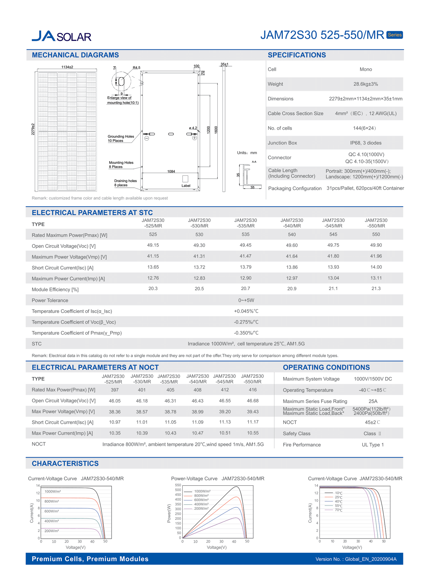 JA Solar PV Modul Solarpanel 540 Watt Mono PERCHalbzellen MC4 Rahmen silber