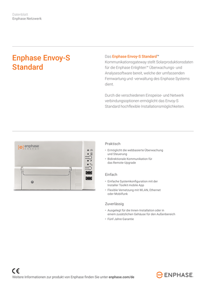 Enphase Envoy S Standard Kommunikationsgateway 230 V AC 2 Stromsensoren