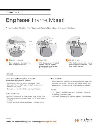 Enphase Montageadapter für 40 mm Modulrahmen