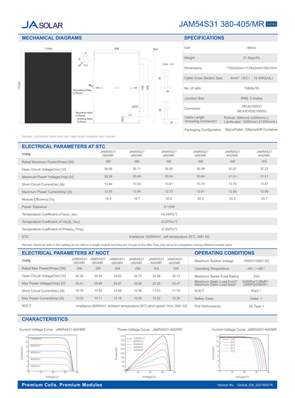 JA Solar PV Modul Solarpanel 405 Watt Mono PERC Halbzellen Full Black MC4