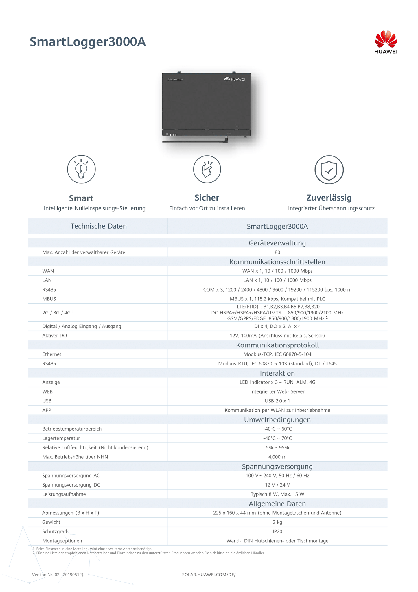 Huawei Smart Logger 3000A für WechselrichterSmartLogger3000A