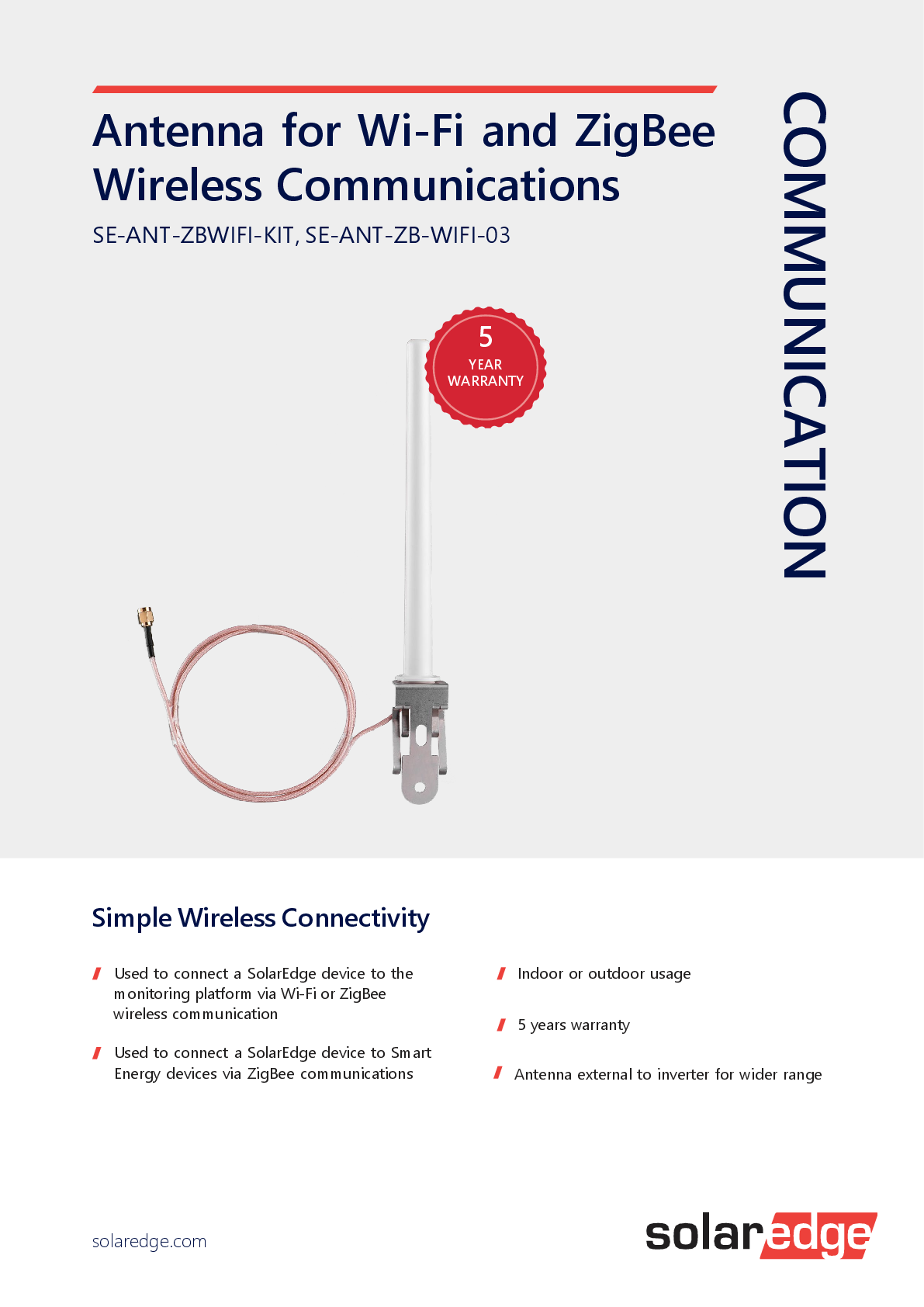 SolarEdge WiFi Antenne für APP und Synergie Wechselrichter