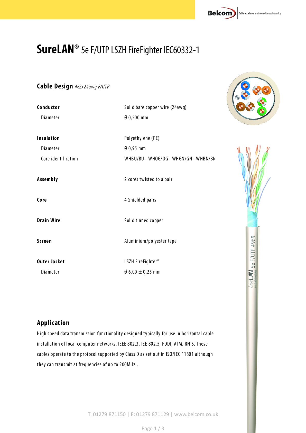 Belcom Cat 5e konfektioniertes RJ45 Komm.kabel 10m