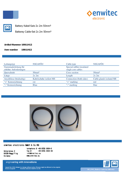 Enwitec Anschlusskabelset 50mm²