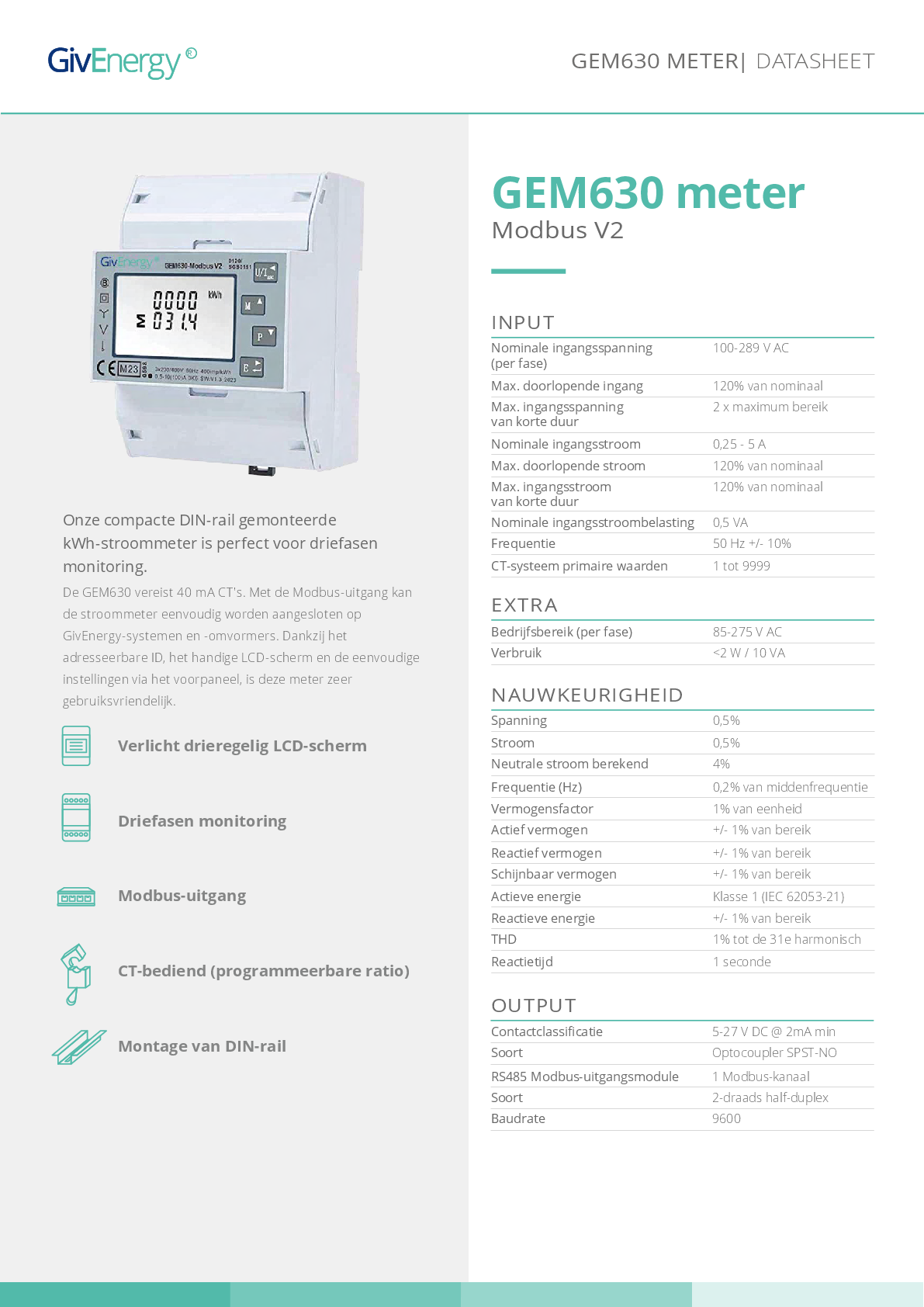 GivEnergy SDM630 3ph Meter mit Stromwandlern