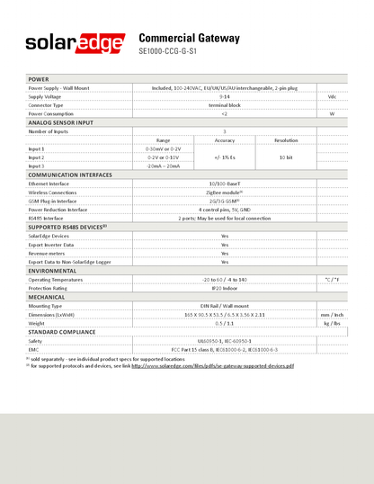 SolarEdge Gateway für Gewerbeanlagen