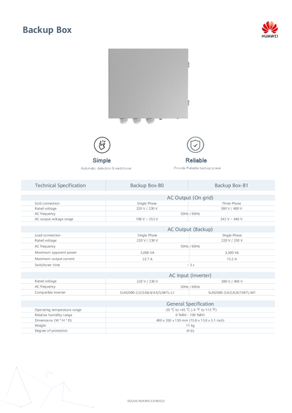 Huawei Backup Box B0 für 1ph Systeme