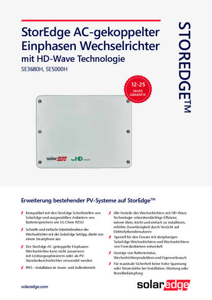 SolarEdge SE3680H HD Wave APP AC gekoppelt