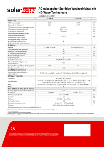 SolarEdge SE5000H HD Wave APP AC gekoppelt