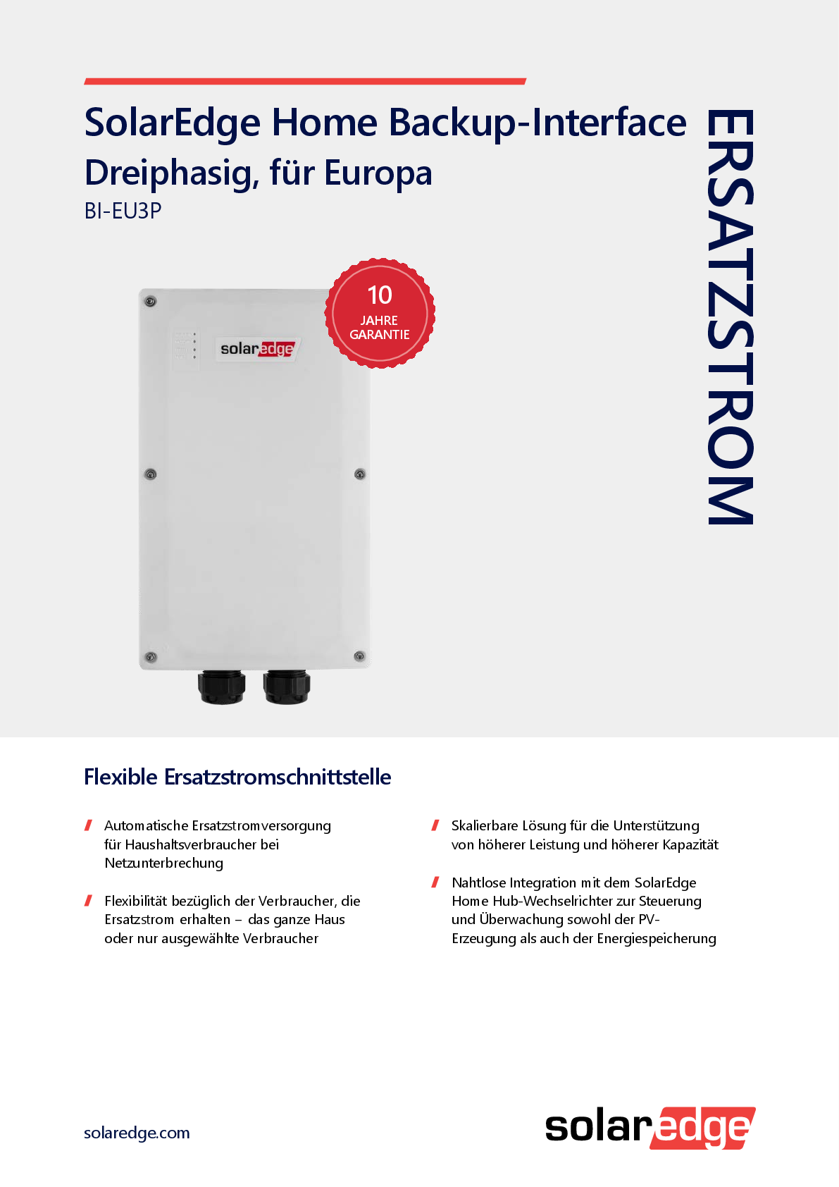 SolarEdge Backup Schnittstelle 3ph RWB