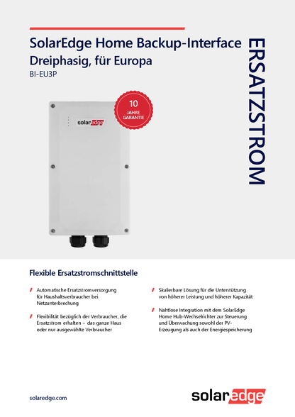 SolarEdge Backup Schnittstelle 3ph RWB
