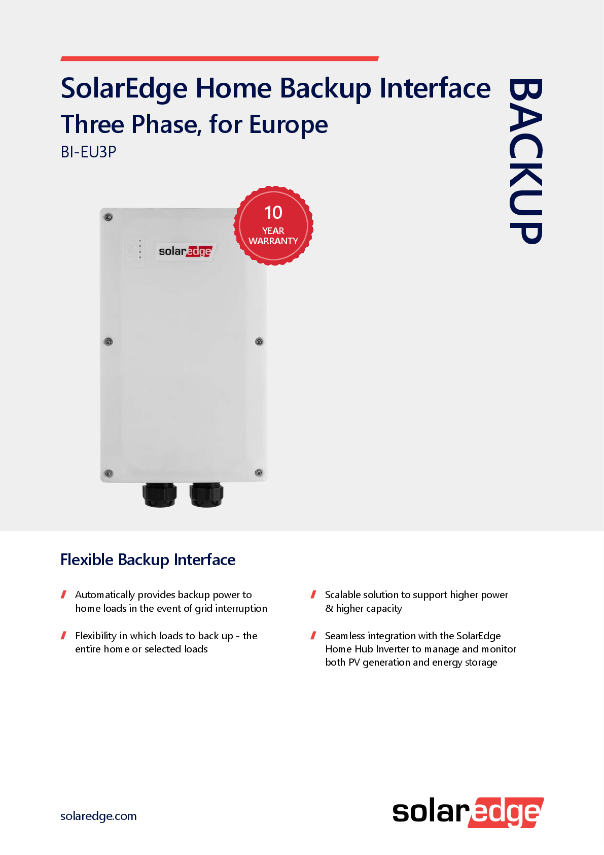 SolarEdge Backup Schnittstelle 3ph RWB
