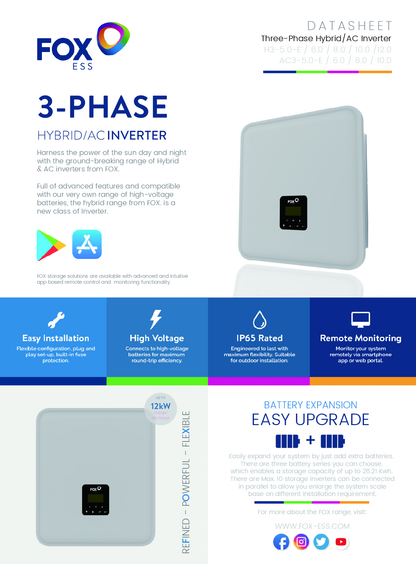 Fox ESS H3 6.0kW 3ph Hybrid AC