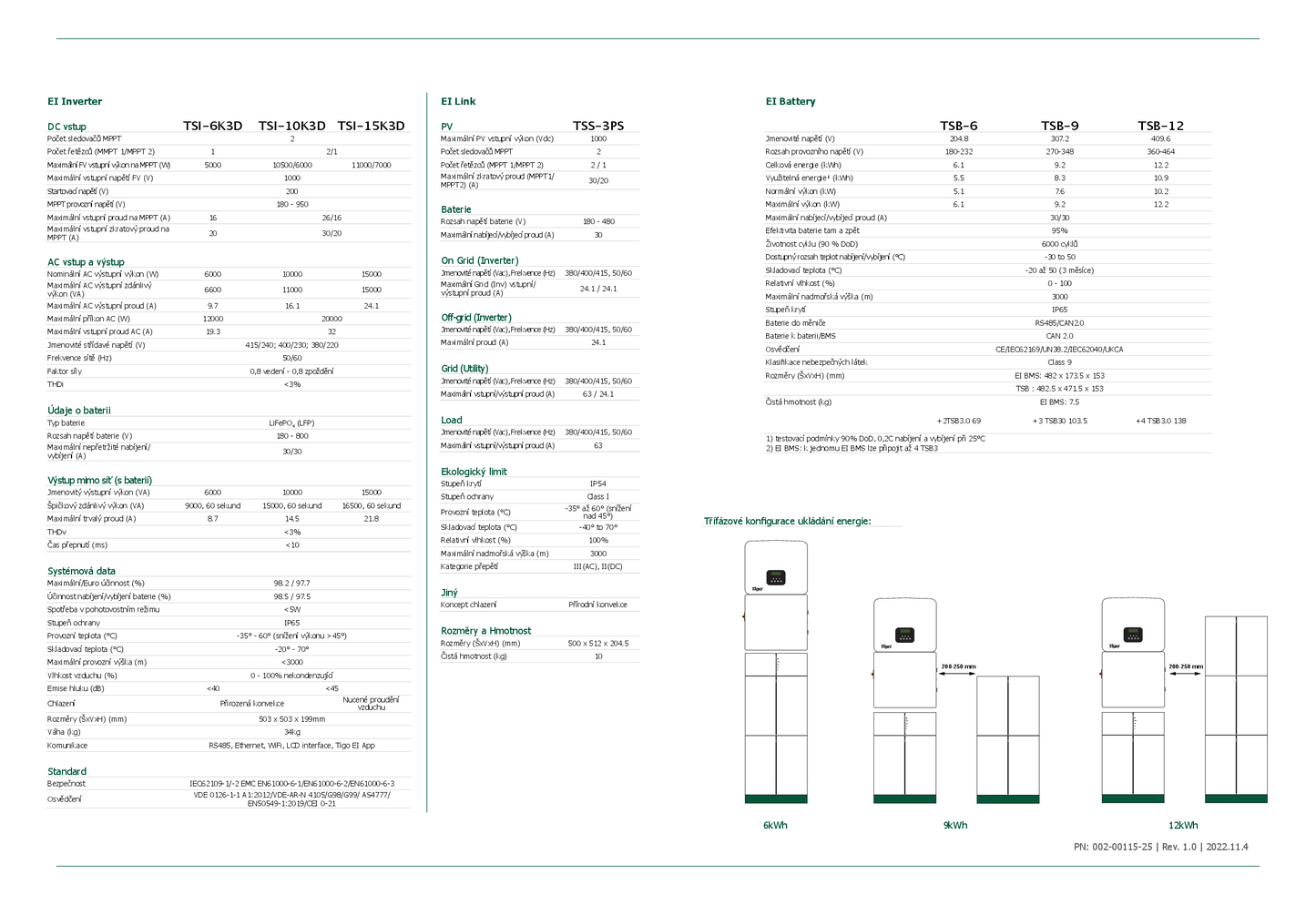 Tigo EI Wechselrichter TSI 10K3D 10kW Hybrid 3ph