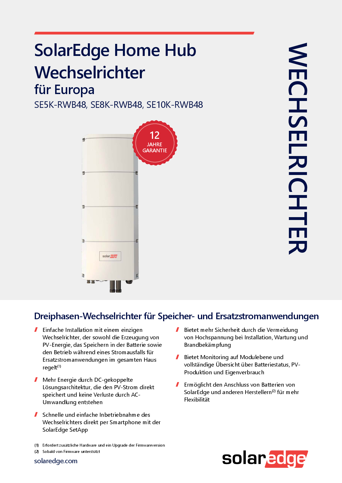 SolarEdge StorEdge SE8K 3ph RWB 48V