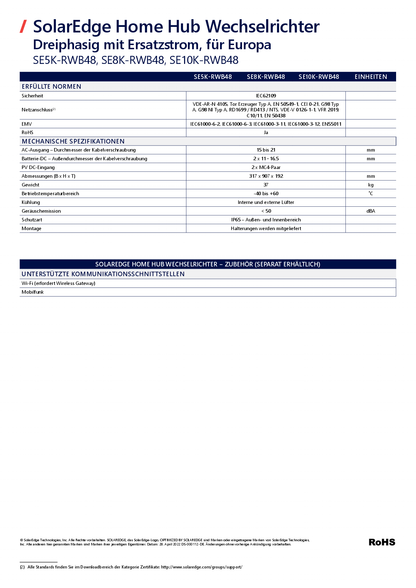 SolarEdge StorEdge SE8K 3ph RWB 48V
