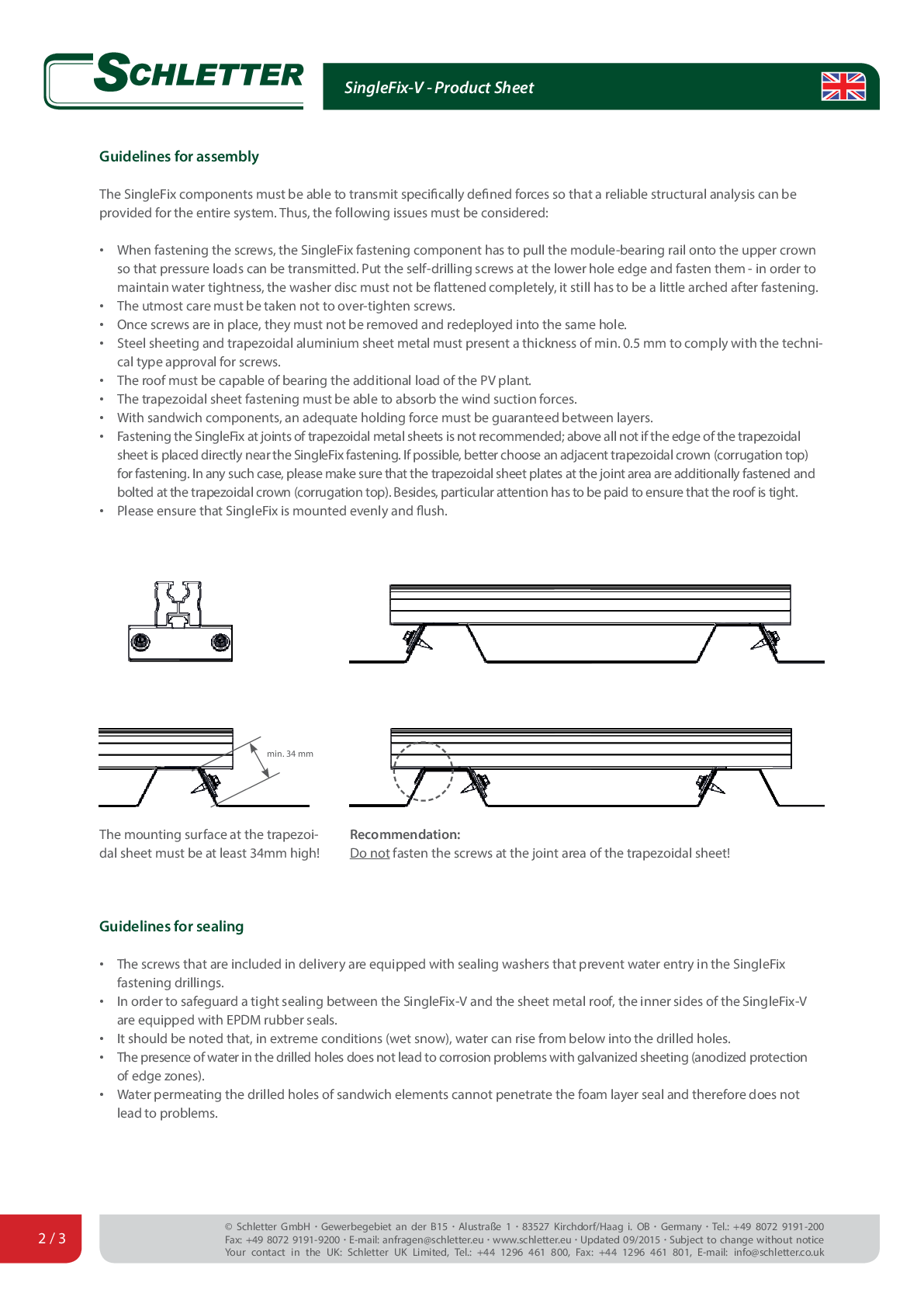 Schletter SingleFix Pro für niedrige Sickenhöhen ab 20mm