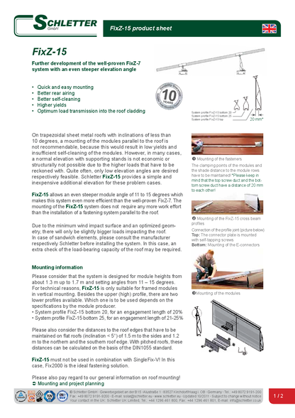 Schletter Verbinder Solo5 ProfiPlus FixZ 7 & FixZ 15