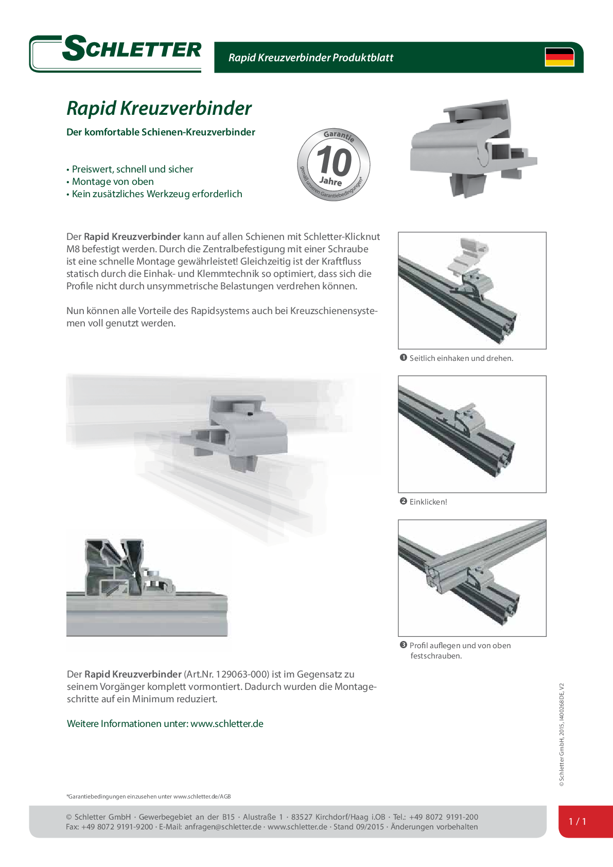 Schletter Rapid Kreuzverbinder