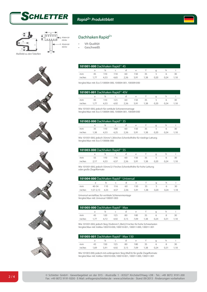 Schletter Dachhaken Rapid2+ Pro 45