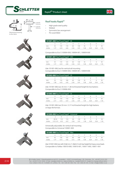 Schletter Dachhaken Rapid2+ Pro 45
