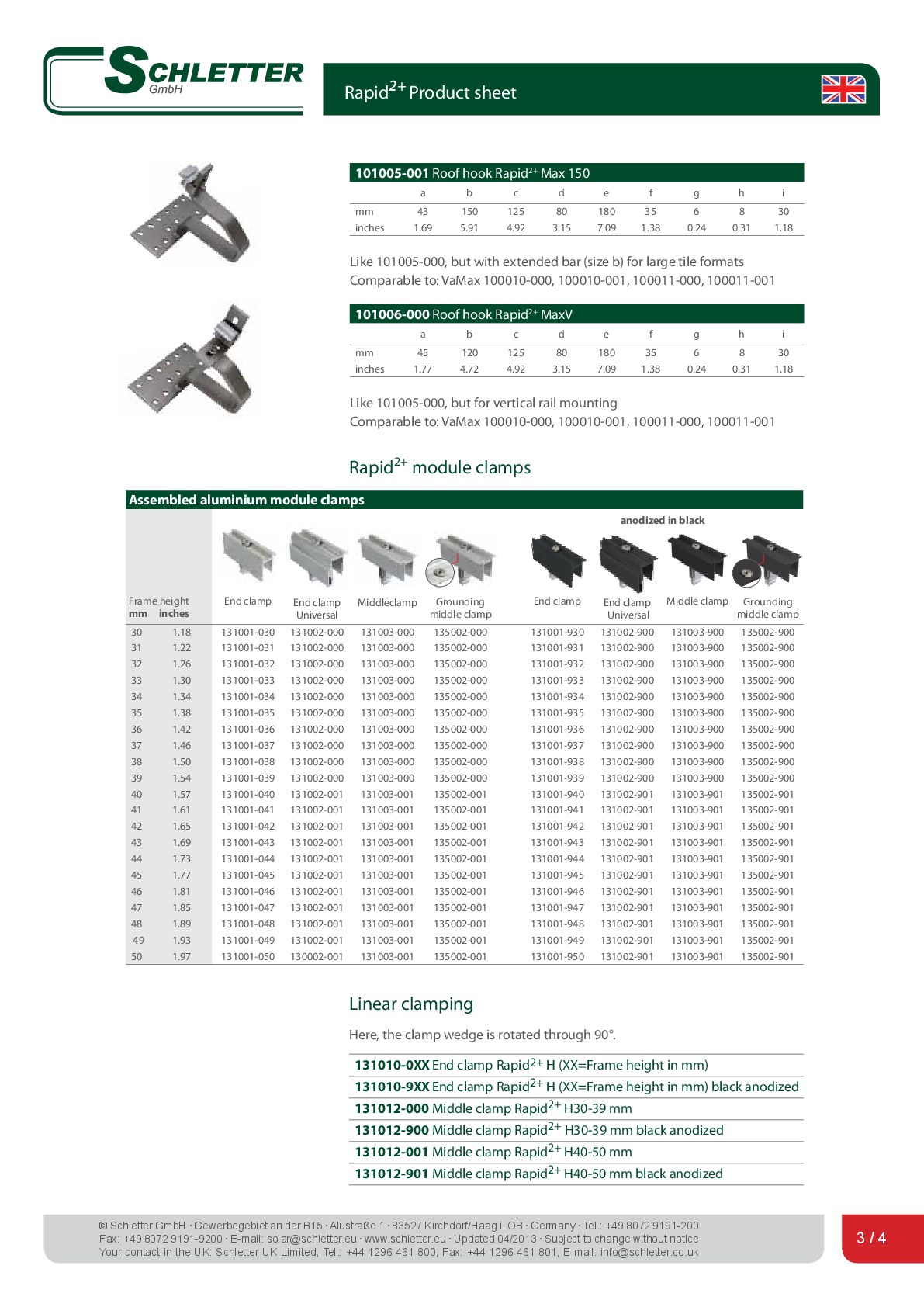 Schletter Dachhaken Rapid2+Pro 45