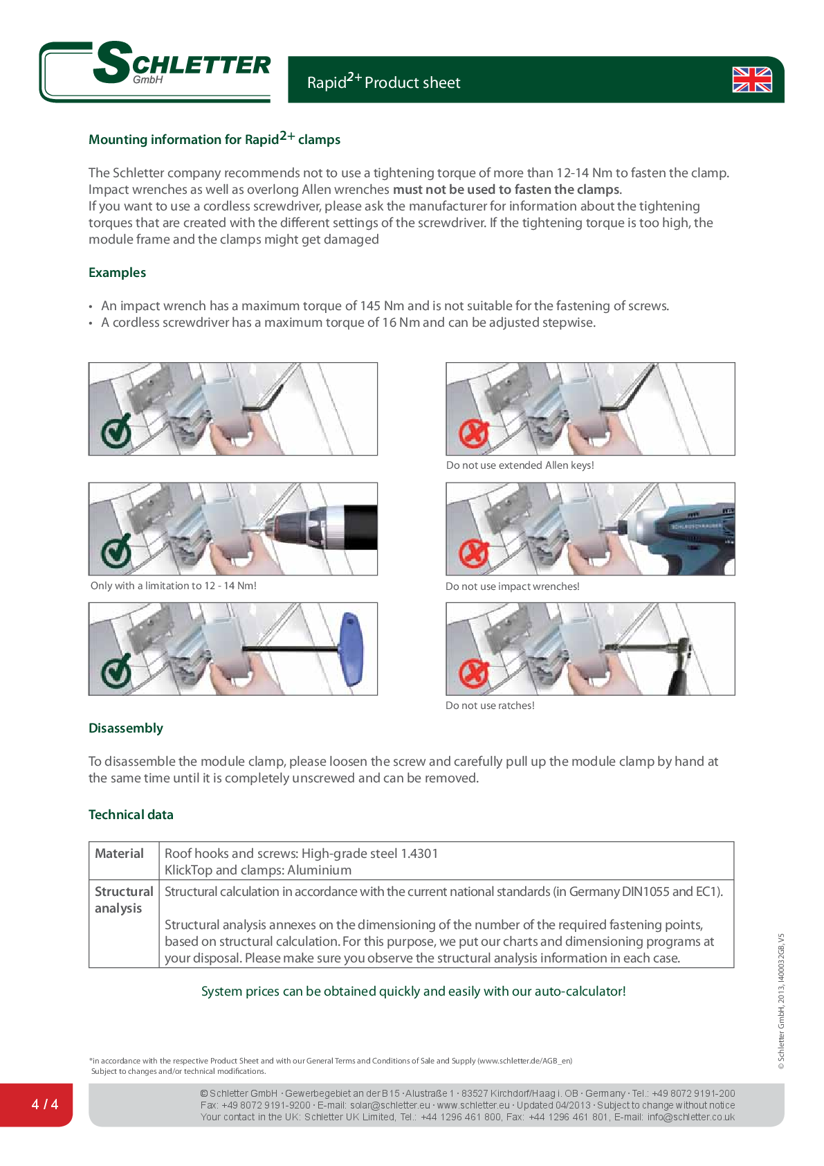 Schletter Modultragprofil Eco05 4.75m