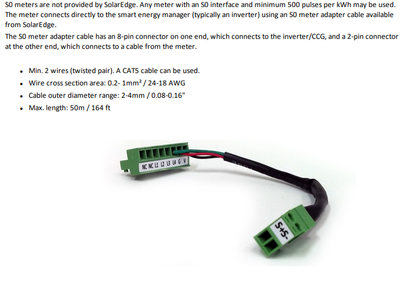 SolarEdge S0 Zähler Adapterkabel