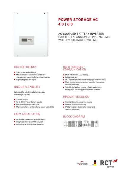 RCT Power Power Storage AC 4.0kW 3ph Batteriewechselrichter