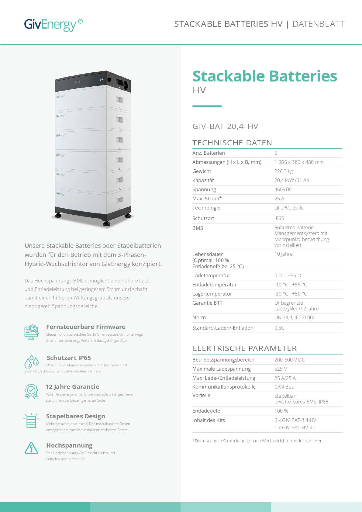 GivEnergy 3.4kWh Hochspannungsbatterie