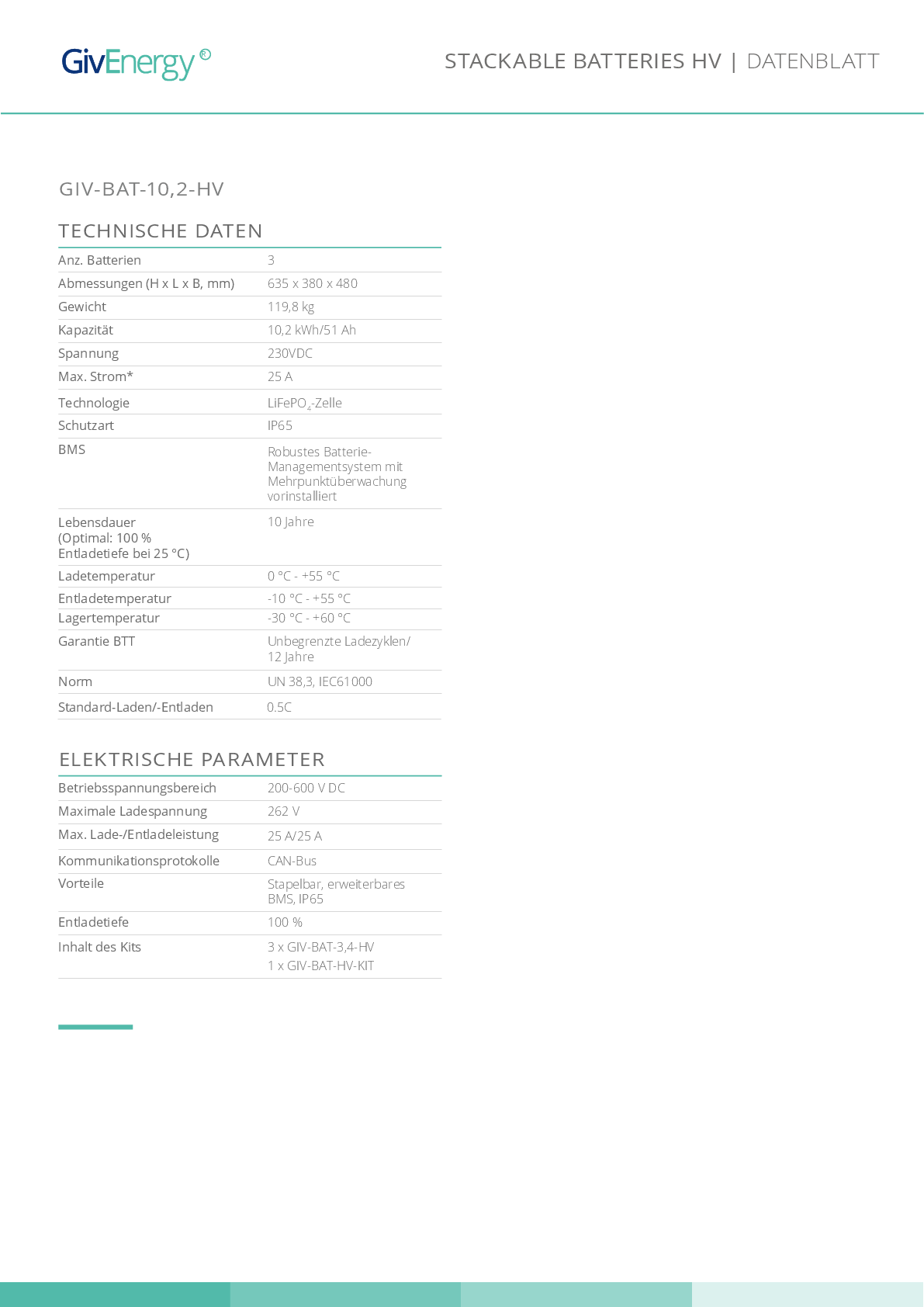 GivEnergy 3.4kWh Hochspannungsbatterie