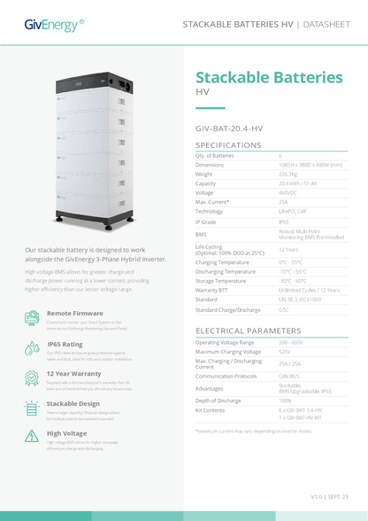 GivEnergy 3.4kWh Hochspannungsbatterie