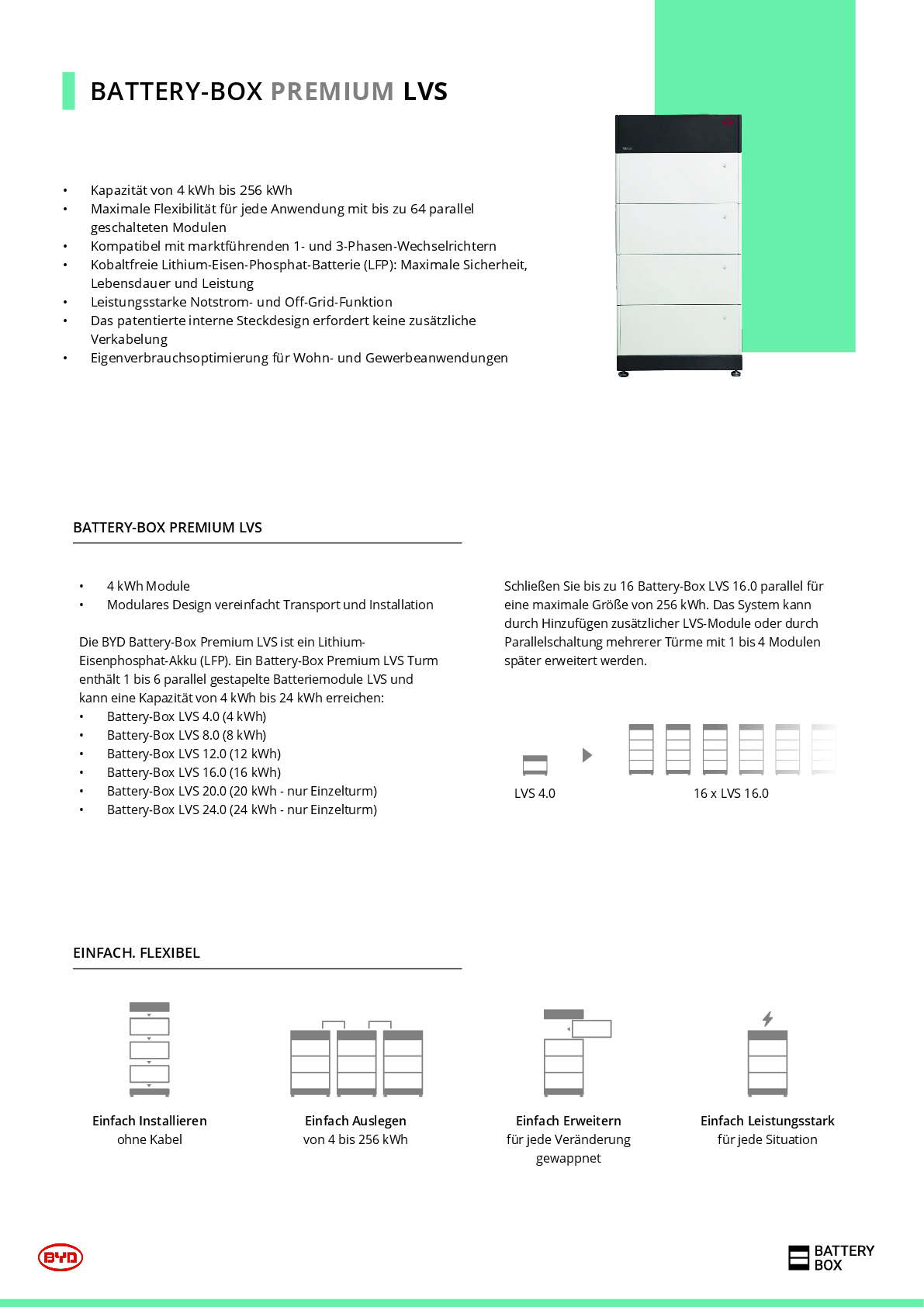 BYD Battery Box Premium LVS 4 kWh Batteriemodul