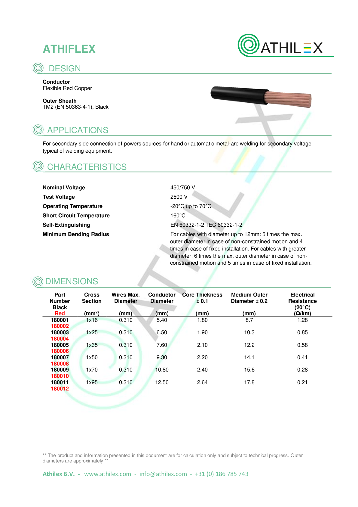 Athilex 35mm² Batterie Kabel Athiflex 1m LFM schwarz