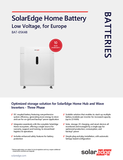 SolarEdge Energy Bank 4.6kWh Batterie 48V 3ph