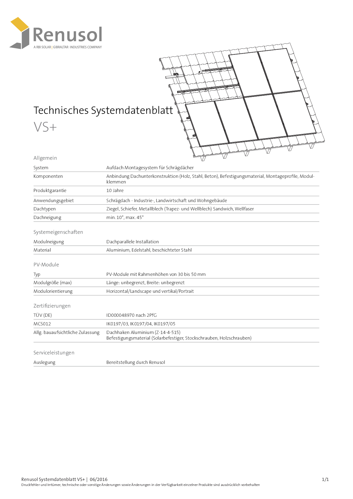 Renusol Abschlusskappe VS+ Montageschiene 41x35mm 1 Stück