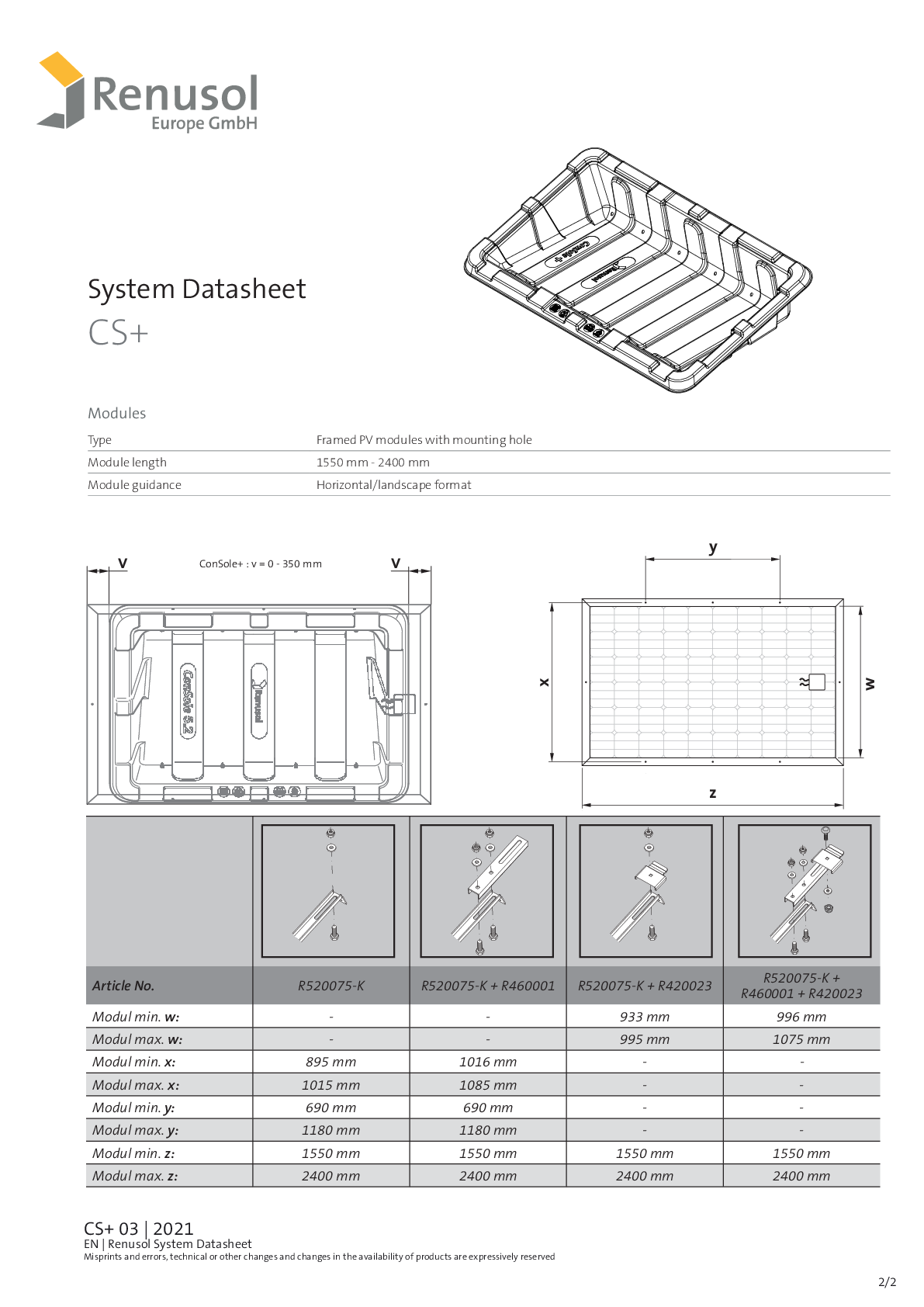 Renusol ConSole Streamliner+