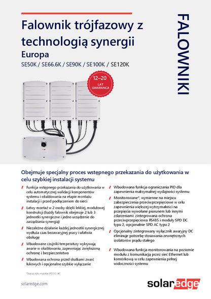 SolarEdge 50kW Synergy Manager SWITCH with DC Switch MC4 DC SPD