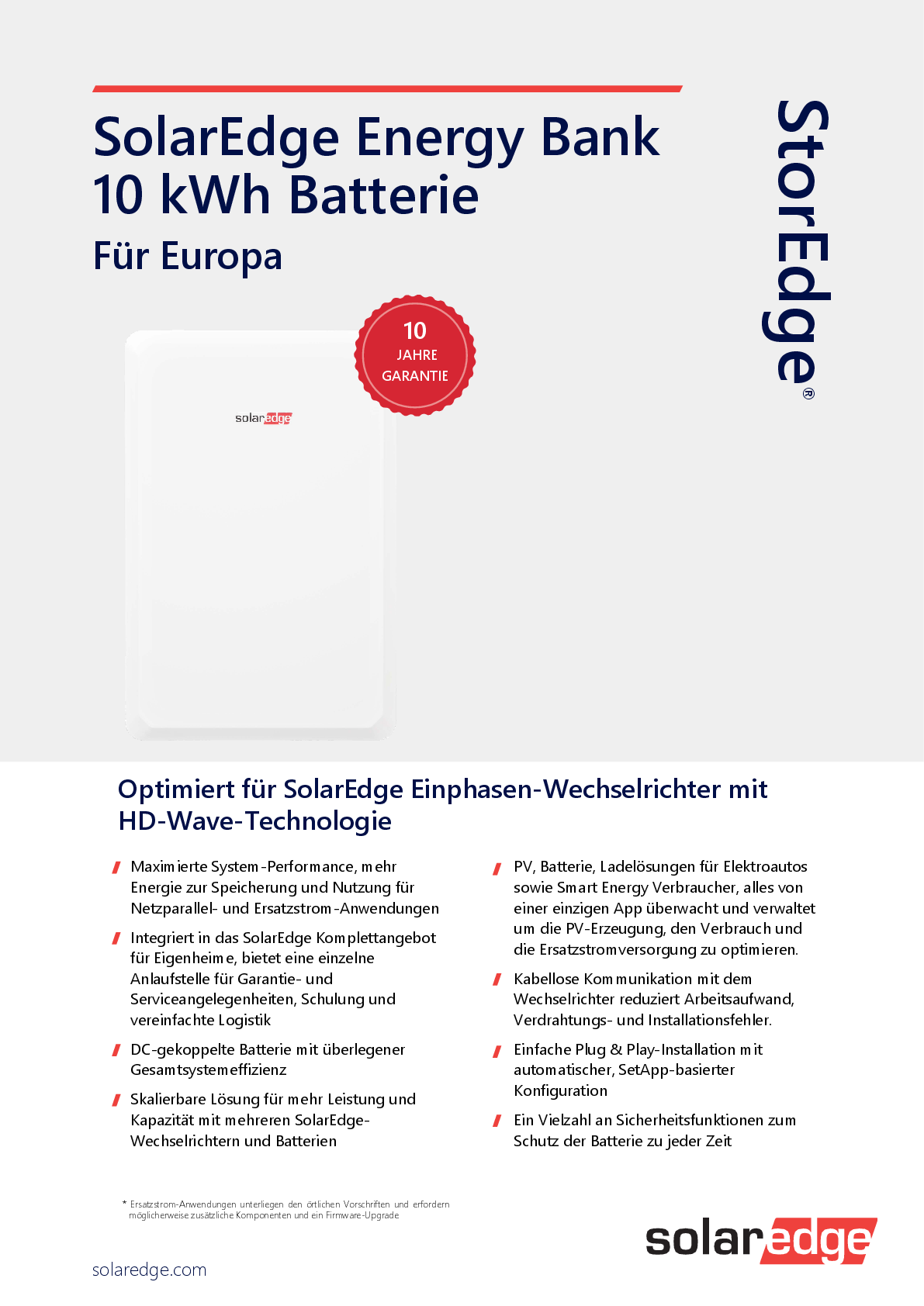 SolarEdge Energy Bank 10kWh Batterie