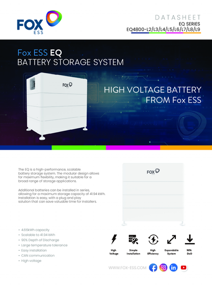 Fox ESS Fox EQ4800 4.66kWh HV Batterie Slave