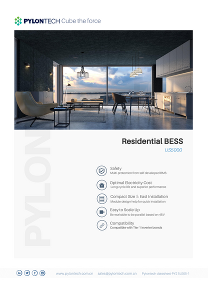 Pylontech US5000 1C 4.8kWh Li Ion Batterie 48V ohne Halterung