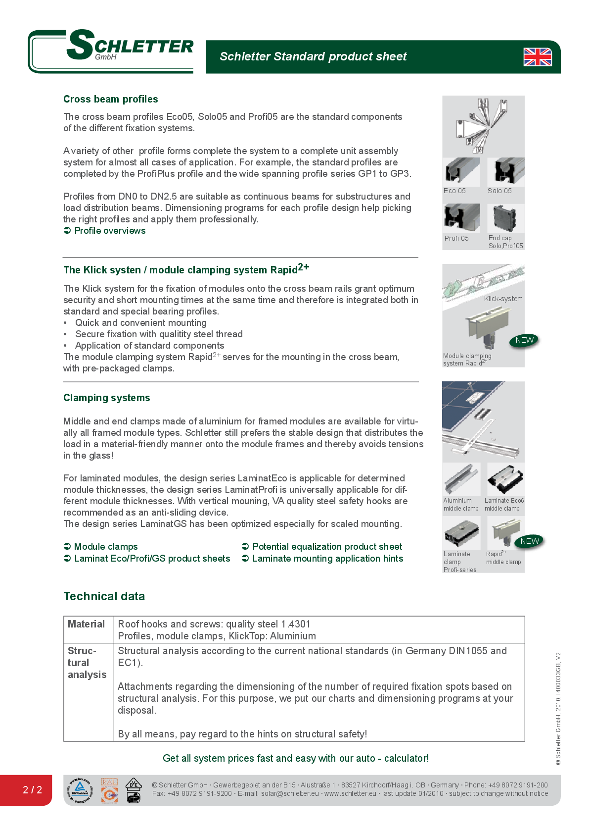 Schletter Standing seam clamp Saddle Clamp 504