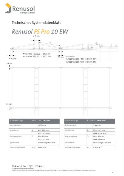 Renusol FS Pro 10 EW Traufstütze
