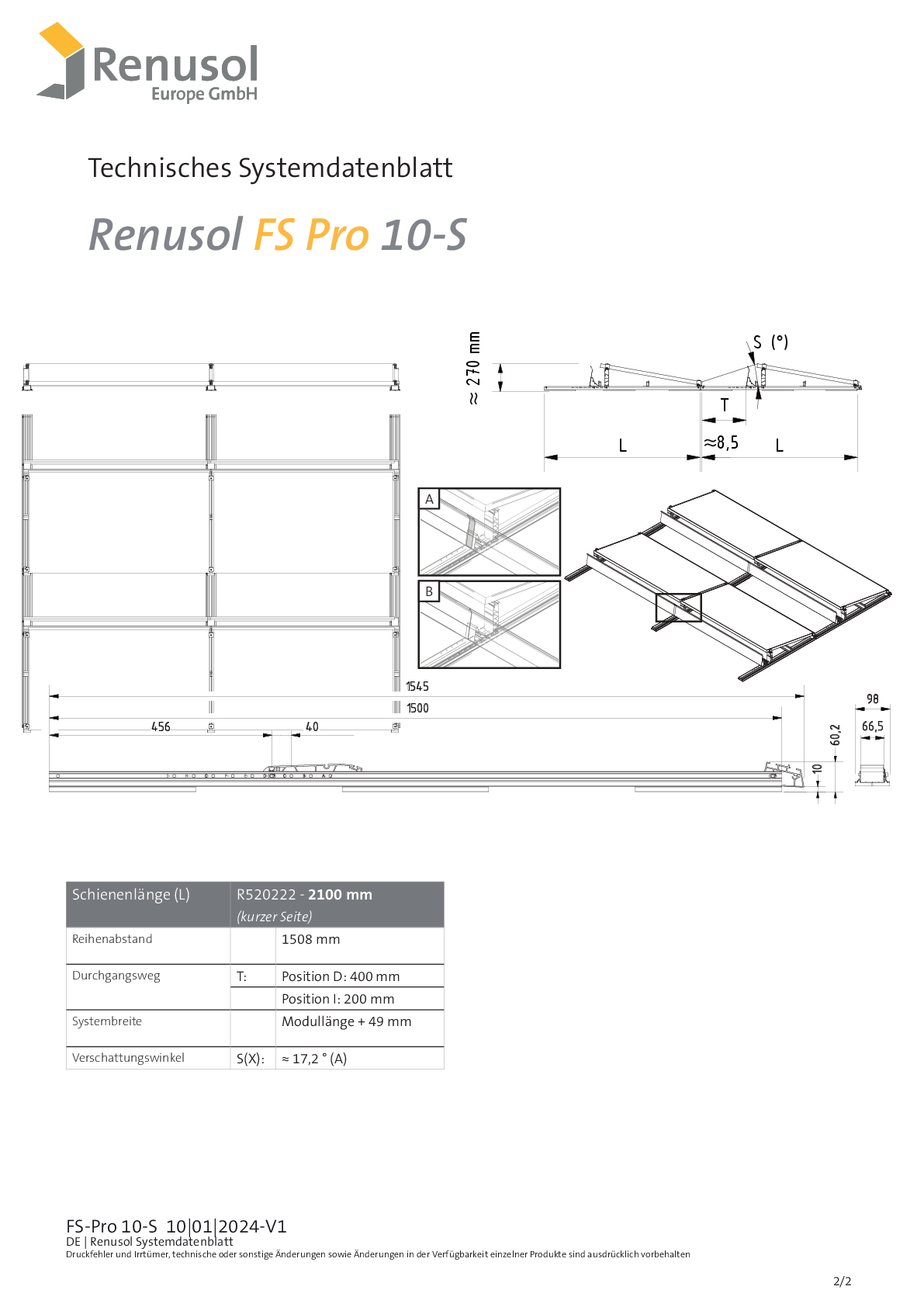 Renusol FS Pro 10 S Streamliner 2300
