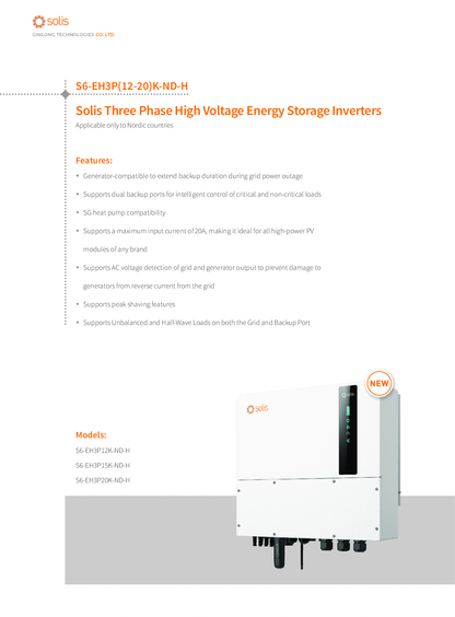Solis S6 15 kW 3ph HV Hybrid Wechselrichter Kein Display