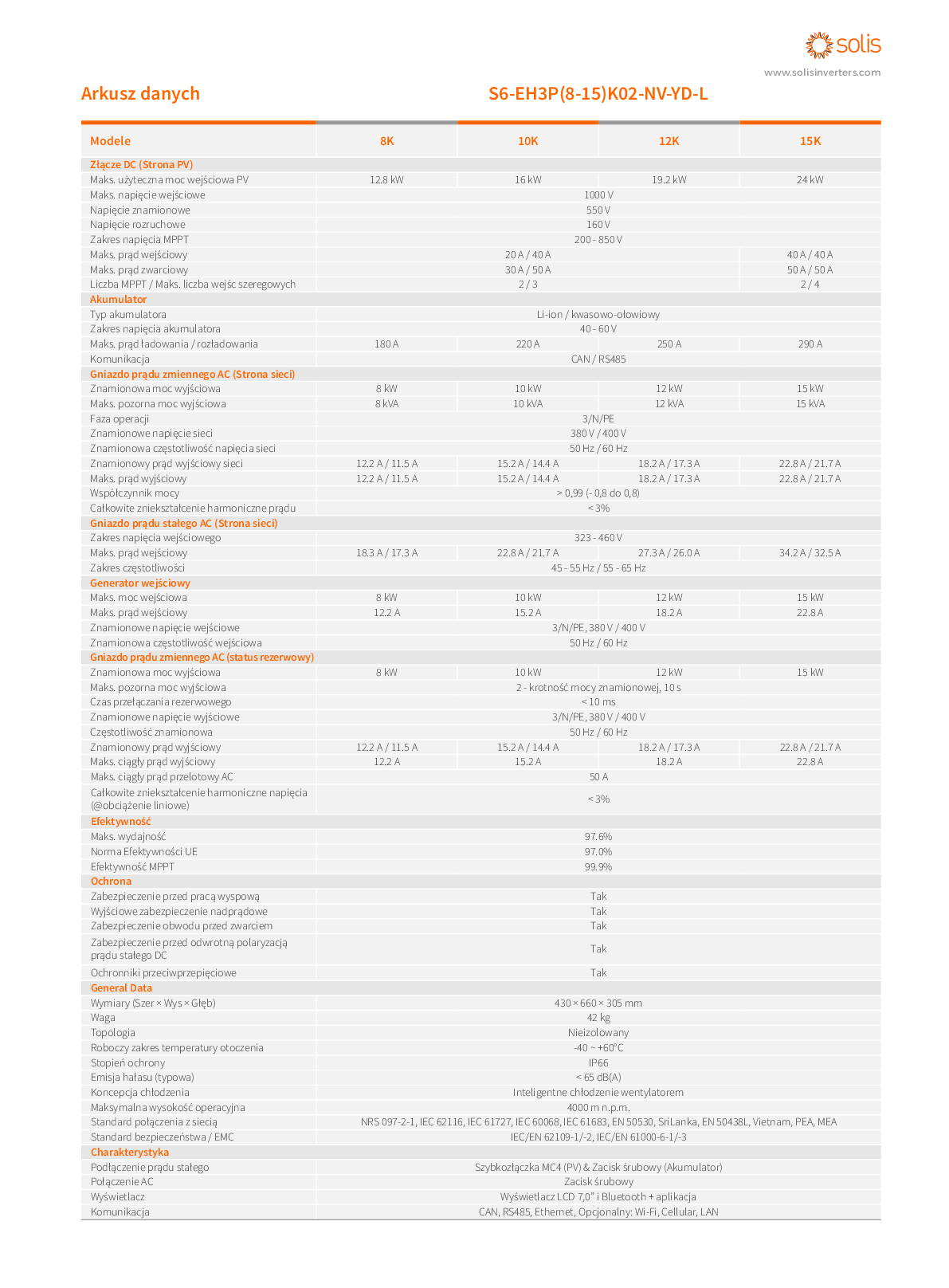 Solis S6 8kW 3 Phasen Niedervolt Hybrid Wechselrichter EH3P